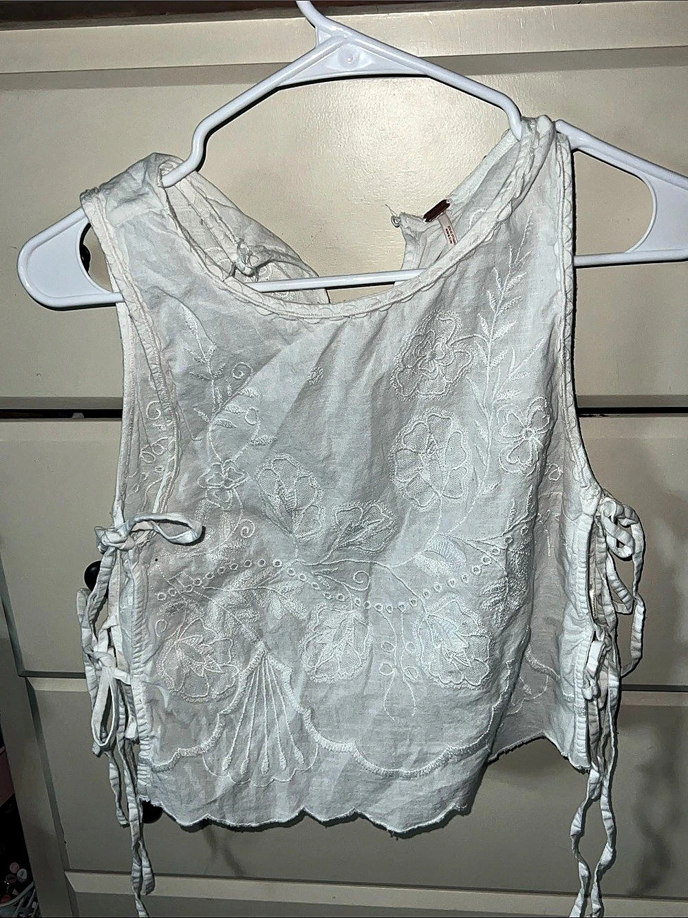 Free People Faded Gardens Tank Floral White Size Small